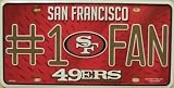 49ers #1 Fan License Plate