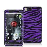 Black / Purple Zebra Design Crystal Hard Skin Case Cover for For Motorola D ....