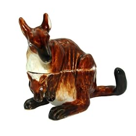  Objet DArt Release #391 Pouch inch Kangaroo with Baby Handmade Jeweled Enameled Metal Trinket Box