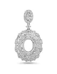 1.34ct 18k White Gold Diamond Semi-mount Pendant Necklace