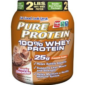 Pure Protein 100 % Whey Protein, Frosty Chocolate, 2 Pounds