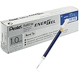 Pentel Refill Ink for BL60 EnerGel Liquid Gel Pen, 1.0mm, Metal Tip, Blue Ink, Box of 12 (LR10-C-12)