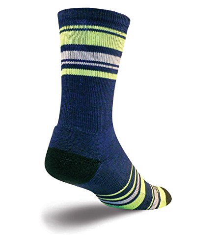 SockGuy Lime Stripes 6in Wool Socks One Color, S/M - Men's