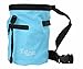 Chalk Bag for Rock Climbing, Weightlifting, Bouldering & Gymnastics with Drawstring Closure, Quick-clip Belt and Valuables Securely Holding Zippered Pocket (Light Blue)
