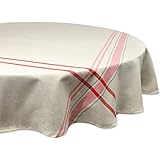 DII 100% Cotton, Machine Washable, Dinner, Summer & Picnic Tablecloth, 70", French Stripe, Seats 4 to 6 People