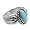 Sterling Silver Turquoise Twist Rope Border Ring