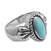 Sterling Silver Turquoise Twist Rope Border Ring