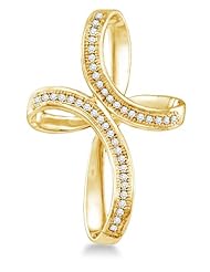10K White Gold Infinity Cross Micro Pave Set Round Diamond Pendant - (1/8 cttw)