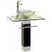Bathroom Vanities Pedestal Glass and Sink Combo W Faucet