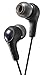 Black GUMY in Ear Earbuds with Stay fit Ear Tips. Wired 3.3ft Colored Cord Cable with Headphone Jack. Small, Medium, and Large Ear tip earpieces Included. JVC GUMY HAFX7B
