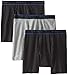 Champion Men's 3-Pack Performance Cotton Regular Leg Boxer Briefs, Assorted Black/Grey, Medium
