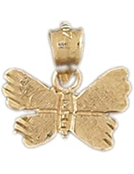 Dazzlers Solid 14k Gold Butterfly Charm Pendant Available in three colors from jewelsberry (weights: 1.2 grams only)