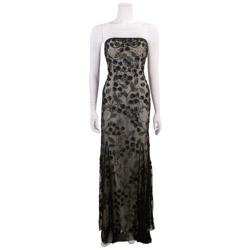 Formal Evening Gown. Strapless Beaded Dress for Prom - Party - Homecoming by Sean Collection (1220) Black White