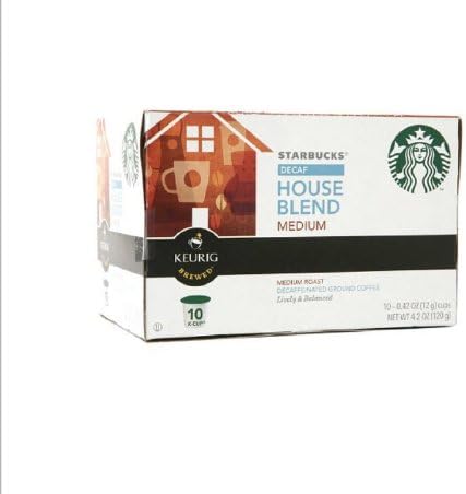 Starbucks House Blend Decaf Medium Ground Coffee 10 K-cups.