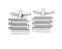 Offset Bar Effect Fashion Cufflinks 9374
