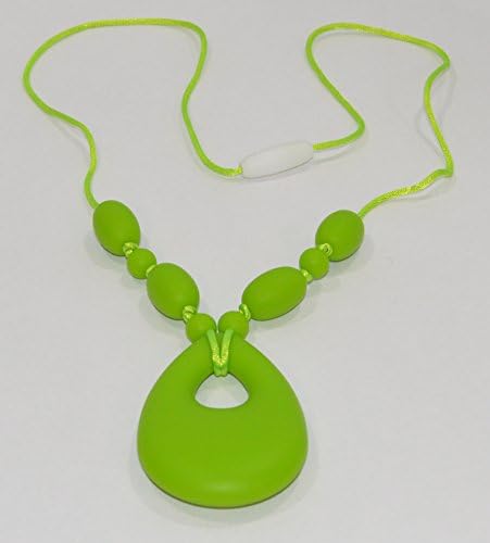 Green Silicone Teething Necklace, BPA Free Baby Beads, CPSIA Compliant, BCIA Baby Chewing Beads
