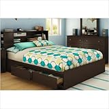 Queen Size Mates Bed in Chocolate - Vito - South Shore Furniture - 3119210