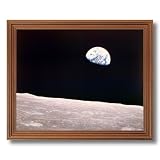 NASA Space Photo Of Earth From The Moon Wall Picture Oak Framed Art Print