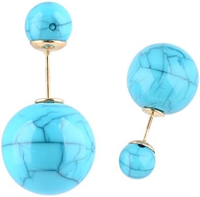 One Pair Hot Sell Colorful Double-faced Pearl Stud Earring
