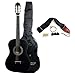 Musical Instruments : Austin Bazaar 38 Inch Black Acoustic Guitar with Gig Bag and Accessories