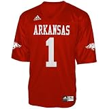 Adidas Arkansas Razorbacks #1 Cardinal Replica Football Jersey