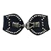Navy Blue Wide Studded Elastic Cinch Belt With Toggle Closure