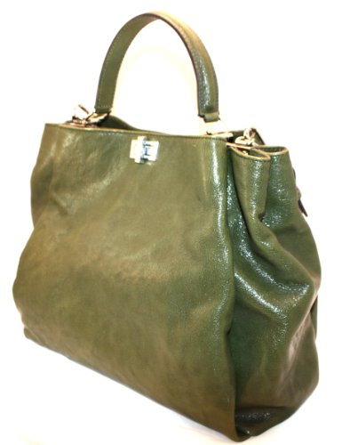 Musette Damentasche aktuelle Kollektion 2010, armygr&uuml;n echt Leder