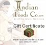 IndianFoodsCo.com Gift Certificate- $40.00