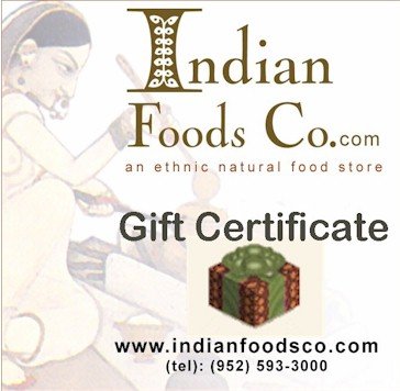 IndianFoodsCo.com Gift Certificate- $40.00 by indianfoodsco.