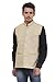 Routeen Lemon Beige Casual Formal Nehru Waistcoat Linen Jackets for Men RS.1093.00