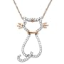14k Rose Gold Diamond Cat Pendant (1/5 cttw)