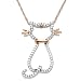 14k Rose Gold Diamond Cat Pendant (1/5 cttw)