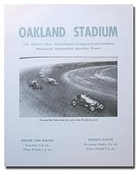 1946 Oakland Stadium Midget Racing Poster Print
