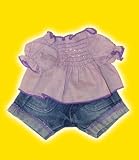 Purple Top w/Jeans clothes fits most 8 - 10 Stuffed Animal kits & most Webkinz & Shining Star animals