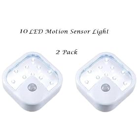 10 LED Wireless Motion Sensor Light -  2 Pack
