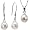 Pearl Essence 7-8mm AAAA Drop Pendant Necklace  Earrings Set in Platinum Overlay CAREFREE Sterling Silver, White (No Chain)