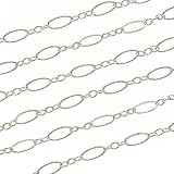 Sterling Silver Long & Short Chain Texture 8mm - By The Foot
