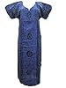Pigment Blue Batik Print Cotton Caftan Kaftans Dress Maxi Dress L / M