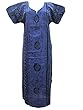 Pigment Blue Batik Print Cotton Caftan Kaftans Dress Maxi Dress L / M