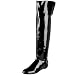 This high-shine boot from Alejandro Ingelmo will make a style statement without saying a word. The 
over-the-knee boot has a dip in the back collar for practicality, heavy hardware in the back, and a 
walkable flat silhouette that will keep you going strong all day long.