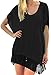 Simplicity Women's Swimwear Knit Crochet Fringed Cover-Up Beach Dress, Black