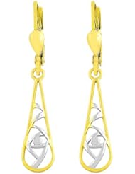 14 Karat Two-tone Gold Dangle Earrings