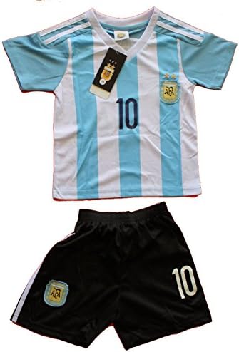 2015 ARGENTINA HOME LEO MESSI 10 FOOTBALL SOCCER KIDS JERSEY & SHORT (4-5 YEARS)