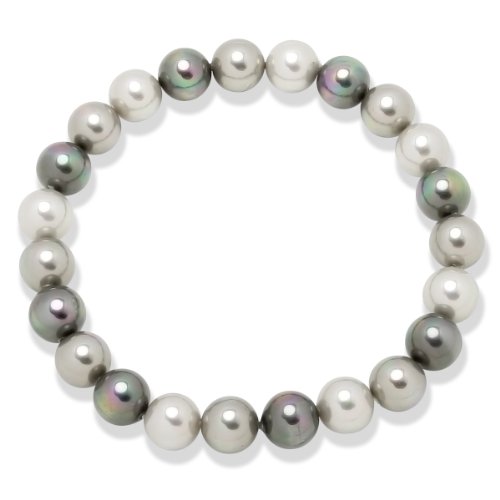 Valero Pearls Perldor Damen-Armband Sdsee / Tahiti-Muschelkernperlen anthrazit / silbergra Preisvergleich