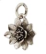 Beaucoup Designs Silver Over Pewter 3D Lotus Flower Charm
