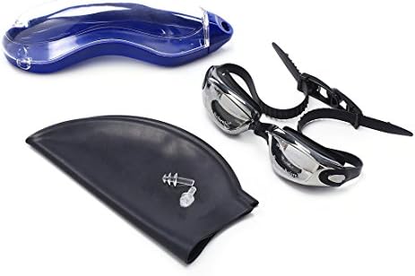 Zasa Swim Swiming Goggles Protection Plating Glasses + Premium Goggles Case+ Silicone Swimming Cap