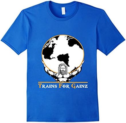 Men's Trains For Gainz To Get Swole Graphic Gym T-Shirt Medium Royal Blue