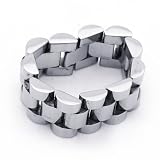 41RIY3WwQWL. SL160  9MM Stainless Steel Rolex Link Wedding Band Ring (Size 8 to 13)