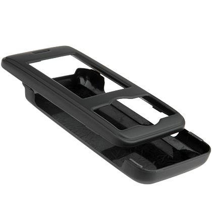 LG Chocolate 2 VX-8550 VX8550 Black Rubberize Texture Snap-On Crystal Case Cover with Removable Belt Clip (NOT Compatible with VX-8500)