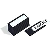 MasterVision Magnetic Data Cards, 1 x 2 Inches, Black, 25 Count (FM1310)